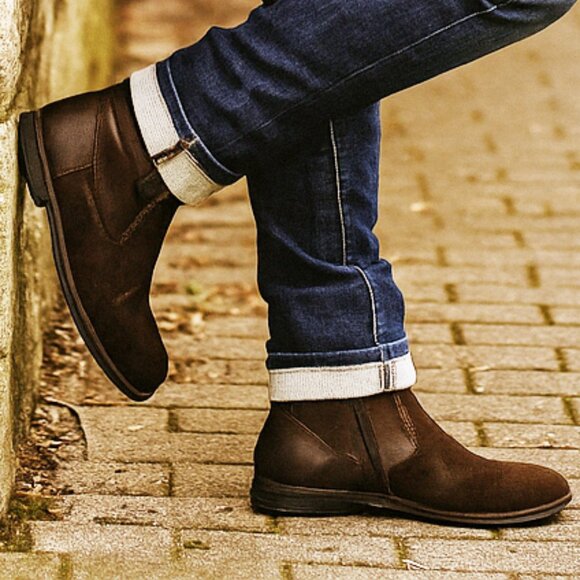 Clarks Mens Brown Nubuck Shearling Lined Ankle Boots 10M Winter Warm - Picture 2 of 14